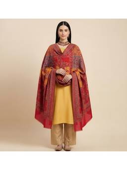 MUFFLY - Multicolour Patchwork Kani Jacquard Wool Blend Shawl