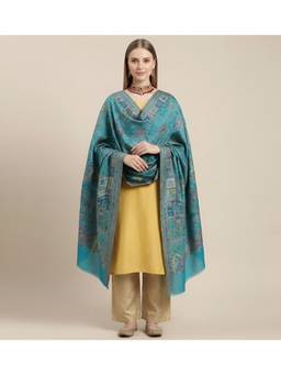 MUFFLY - Multicolour Patchwork Kani Jacquard Wool Blend Shawl