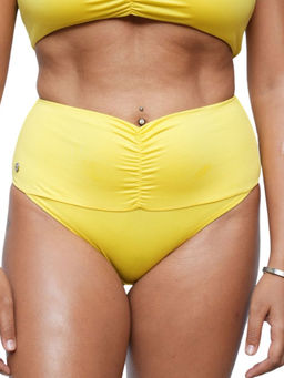 TFW - High Waist Bikini Bottom With Gathered Panel