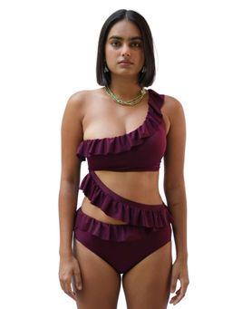 TFW - Off Shoulder Swim Monokini With Ruffles