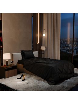 Stoa Paris - Date Night Midnight Black Satin Single Comforter