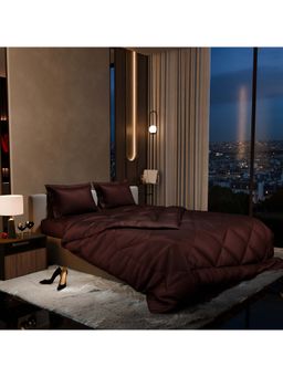 Stoa Paris - Date Night Chocolate Brown Satin Double Comforter