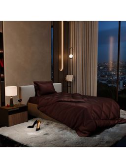 Stoa Paris - Date Night Chocolate Brown Satin Single Comforter