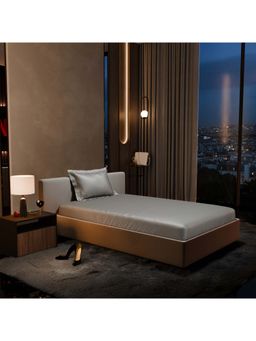 Stoa Paris - Grey Satin Single Fitted Sheet with 1 Pillow Cover