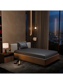 Stoa Paris - Grey Satin Single Fitted Sheet with 1 Pillow Cover