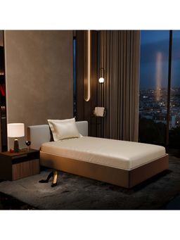 Stoa Paris - Ivory Satin Single Fitted Bedsheet with Pillow Cover