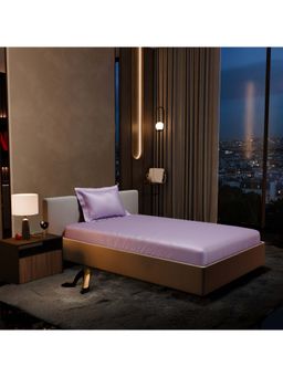 Stoa Paris - Lavender Satin Single Fitted Bedsheet with Pillow Cover