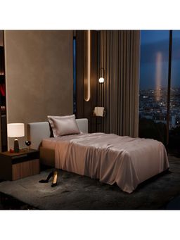 Stoa Paris - Champagne Satin Single Bedsheet with 1 Pillow Cover