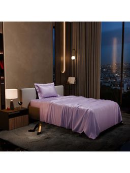 Stoa Paris - Lavender Flat Single Satin Bedsheet with 1 Pillow Cover