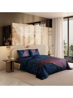 Stoa Paris - Navy Blue Satin Comforter (King)