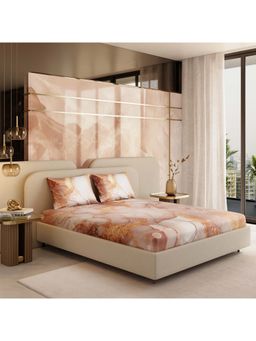 Stoa Paris - Louvre 300 Tc Serenade In Champagne Fitted Bedsheet with 2 Pillow Covers (King)