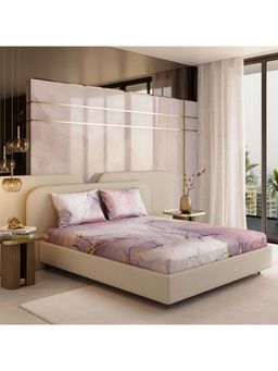 Stoa Paris - Louvre 300 Tc Beneath Lavender Skies Fitted Bedsheet with 2 Pillow Covers (King)