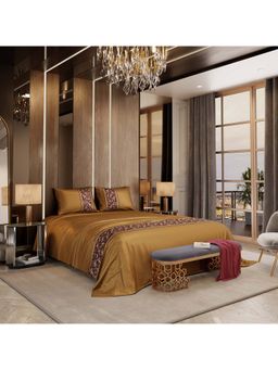 Stoa Paris - Versailles Collection Sateen Grandeur Of The Sun Super King Bedsheet With 2 Pillow Covers