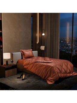 Stoa Paris - Date Night Melted Caramel Bed In A Bag Single Bedsheet, Comforter with 1 Pillow Cover
