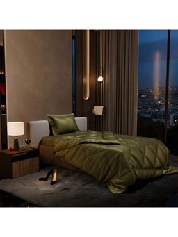 Stoa Paris - Date Night Olive Oasis Bed In A Bag Single Bedsheet, Comforter with 1 Pillow Cover