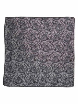The Tie Hub - Custom Grey Paisley Pocket Square For Men