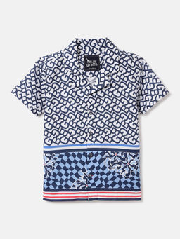Blue Giraffe - Boys Multi-Color Short Sleeve Printed Shirt