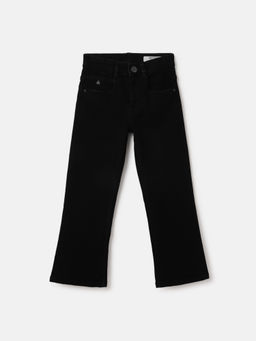 Blue Giraffe - Boys Black Solid Mid-Rise Bootcut Fit Jeans
