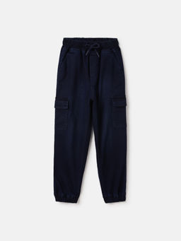 Blue Giraffe - Boys Navy Blue Solid Mid Rise Jeans