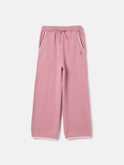 ELLE - Girls Pink Solid Mid-Rise Stretchable Trouser