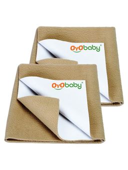 OYO BABY - Beige Solid Baby Dry Sheets (Pack of 2)