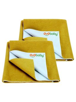 OYO BABY - Mustard Baby Instadry Anti-Piling Dry Sheets (Pack of 2)