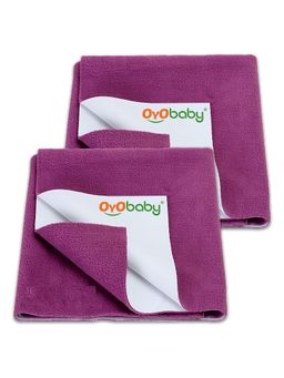 OYO BABY - Purple Baby Instadry Anti-Piling Dry Sheets (Pack of 2)