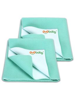 OYO BABY - Turquoise Baby Instadry Anti-Piling Dry Sheets (Pack of 2)