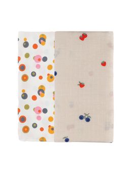 DULAAR - Multi-Color Baby Printed Organic Muslin Swaddles (Pack of 2)