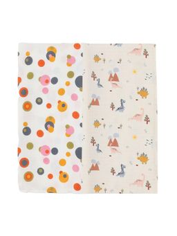 DULAAR - Multi-Color Baby Printed Organic Muslin Swaddles (Pack of 2)