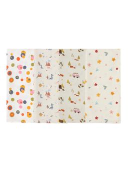 DULAAR - Multi-Color Baby Printed Organic Muslin Swaddles (Pack of 4)