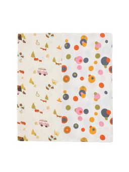 DULAAR - Multi-Color Baby Printed Organic Muslin Swaddles (Pack of 2)