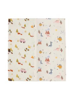 DULAAR - Multi-Color Baby Printed Organic Muslin Swaddles (Pack of 2)