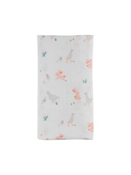 DULAAR - Off White Baby Printed Organic Muslin Swaddle