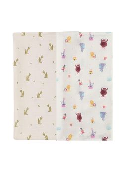 DULAAR - Multi-Color Baby Printed Organic Muslin Swaddles (Pack of 2)