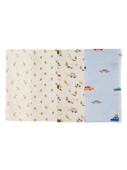 DULAAR - Multi-Color Baby Printed Organic Muslin Swaddles (Pack of 4)