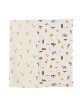 DULAAR - Multi-Color Baby Printed Organic Muslin Swaddles (Pack of 2)