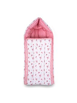 TIDY SLEEP - Pink Baby Soft Cotton Floral Printed Sleeping Carry Nest