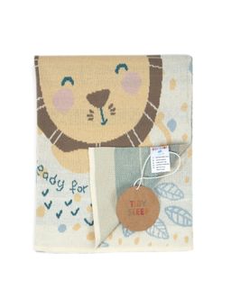TIDY SLEEP - Blue Baby Knitted Cotton Printed Blanket