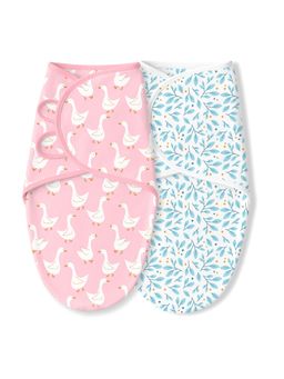 TIDY SLEEP - Multi-Color Baby Printed Soft Cotton Wrappers (Pack of 2)