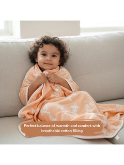 TIDY SLEEP - Peach Premium Cotton Giraffe Printed Blanket