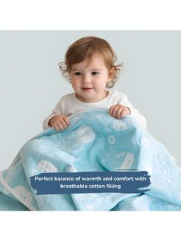 TIDY SLEEP - Blue Premium Cotton Printed Blanket