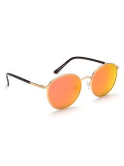 IRUS - Uv Protected Sunglasses for Unisex with Red Coloured Solid Polycarbonate Lens (52)