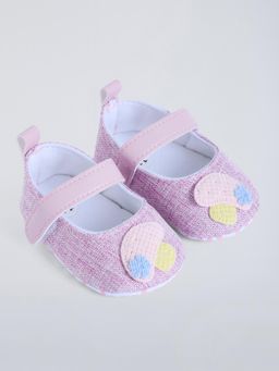 Hopscotch - Mushroom Applique Booties Pink