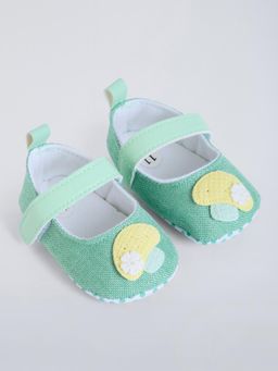 Hopscotch - Mushroom Applique Booties Green