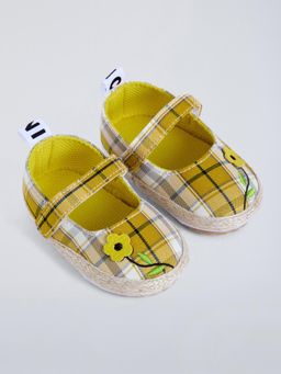 Hopscotch - Floral Embroidery Plaid Booties