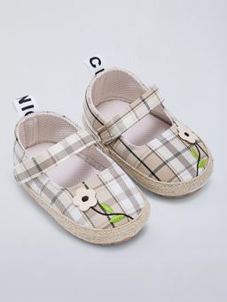 Hopscotch - Checkered Floral Applique Booties