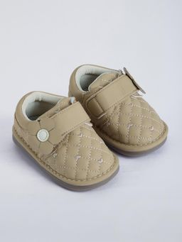 Hopscotch - Floral Applique Quilted Booties Brown