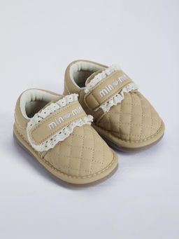Hopscotch - Schiffli Ruffled Embroidery Booties Brown