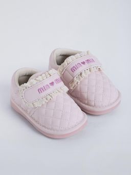 Hopscotch - Schiffli Ruffled Embroidery Booties Pink